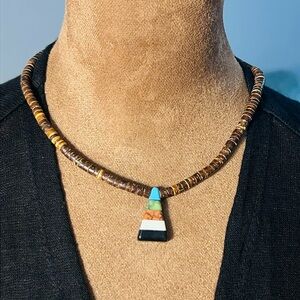 Genuine vintage Heishi beaded Native American necklace